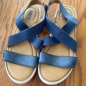 Born Navy and Tan woman’s Sandals